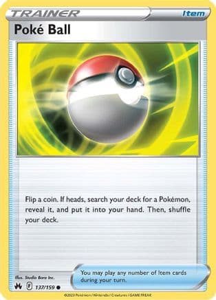 Poke Ball 137 - Reverse Holofoil Crown Zenith - Common