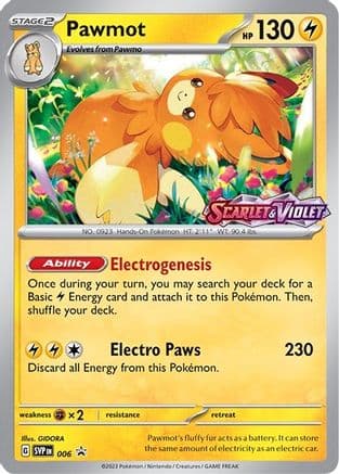 Pawmot (Prerelease) 006- SV Scarlet & Violet Promo Cards Holofoil