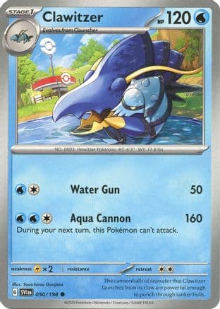 Clawitzer 050- SV01 Scarlet & Violet Base Set Reverse Holofoil
