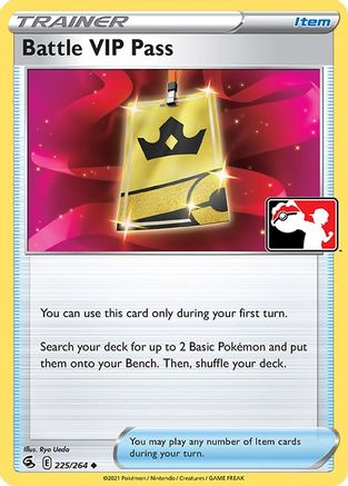 Battle VIP Pass 225/264 - Prize Pack Series Cards Holofoil