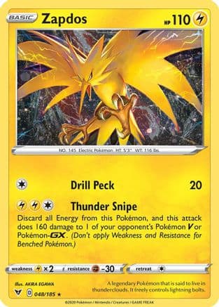 Zapdos (Cosmos Holo) 048- Miscellaneous Cards & Products Holofoil