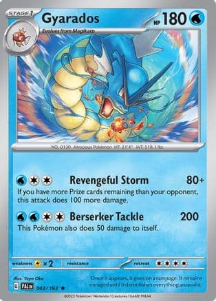 Gyarados 043- SV02 Paldea Evolved Reverse Holofoil