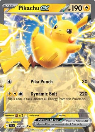 Pikachu ex 063- SV02 Paldea Evolved Holofoil