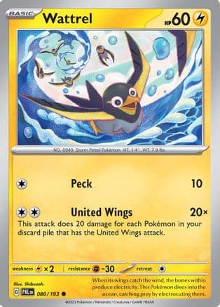 Wattrel 080/193 - SV02 Paldea Evolved Reverse Holofoil