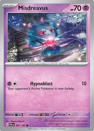 Misdreavus 087- SV02 Paldea Evolved Reverse Holofoil