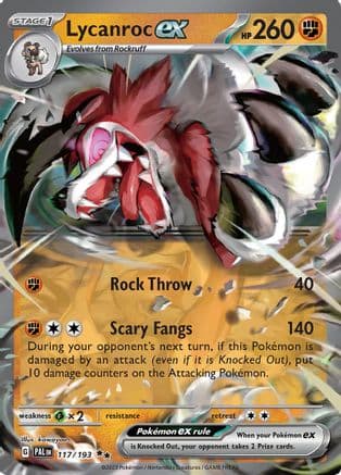Lycanroc ex 117- SV02 Paldea Evolved Holofoil