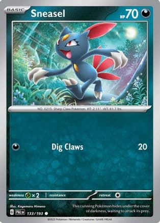 Sneasel 133- SV02 Paldea Evolved Reverse Holofoil