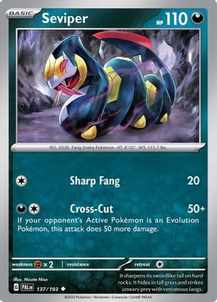 Seviper 137- SV02 Paldea Evolved Reverse Holofoil