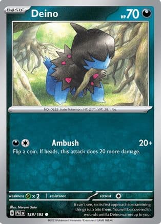 Deino 138- SV02 Paldea Evolved Reverse Holofoil