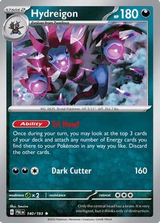 Hydreigon 140- SV02 Paldea Evolved Reverse Holofoil