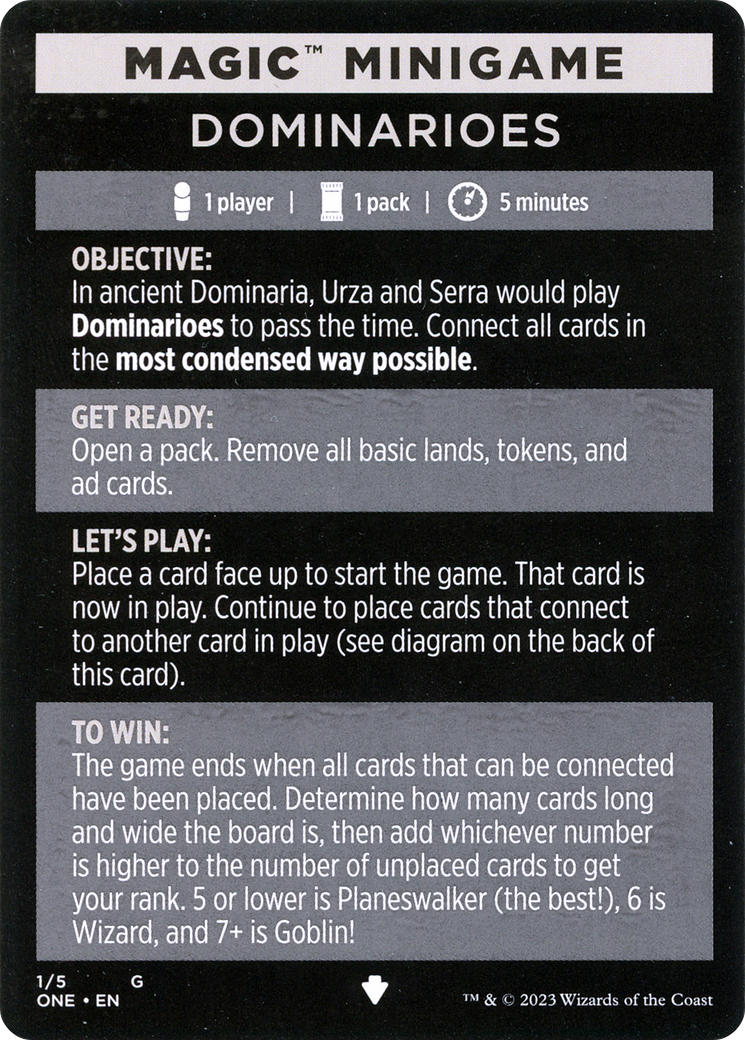 Dominarioes // Dominarioes (cont'd) (MONE-001) - Phyrexia: All Will Be One Minigames Foil