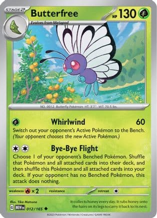 Butterfree 012- SV Scarlet & Violet 151 Reverse Holofoil