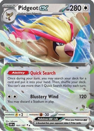 Pidgeot ex 164- SV03 Obsidian Flames Holofoil