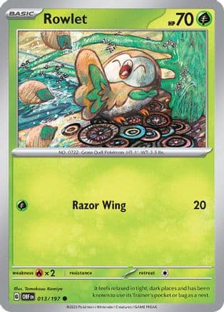 Rowlet 013- SV03 Obsidian Flames