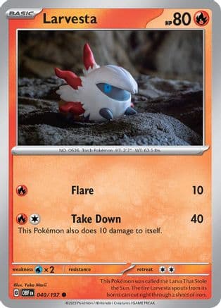 Larvesta 040- SV03 Obsidian Flames Reverse Holofoil