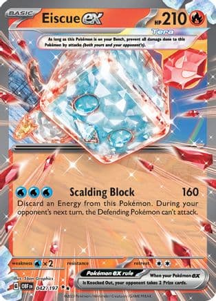 Eiscue ex 042 - Holofoil SV03 Obsidian Flames - Double Rare