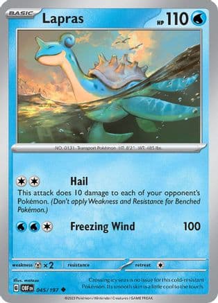 Lapras 045- SV03 Obsidian Flames Reverse Holofoil