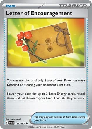 Letter of Encouragement 189- SV03 Obsidian Flames Reverse Holofoil