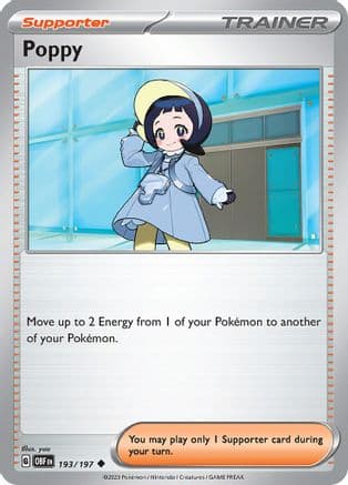 Poppy 193- SV03 Obsidian Flames Reverse Holofoil
