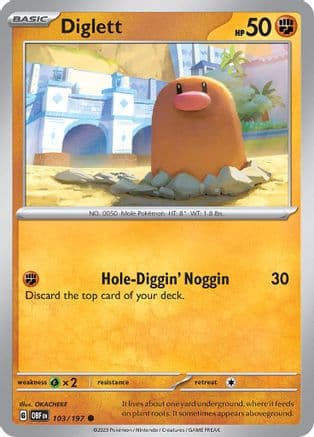 Diglett 103- SV03 Obsidian Flames Reverse Holofoil