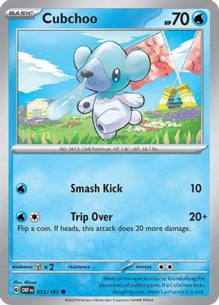 Cubchoo 053- SV03 Obsidian Flames