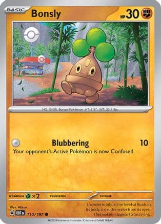 Bonsly 110 SV03 Obsidian Flames - Common
