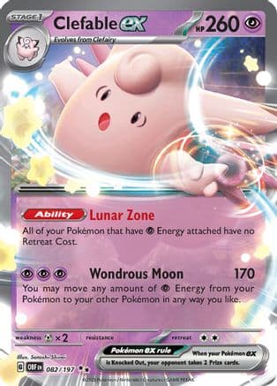 Clefable ex 082- SV03 Obsidian Flames Holofoil