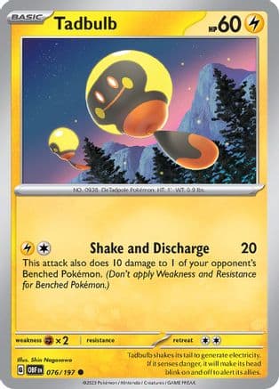 Tadbulb 076/197 - SV03 Obsidian Flames Reverse Holofoil