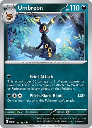 Umbreon 130- SV03 Obsidian Flames Reverse Holofoil