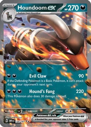 Houndoom ex 134- SV03 Obsidian Flames Holofoil