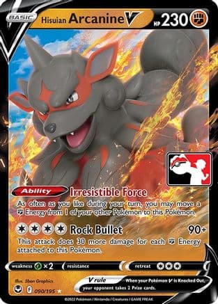 Hisuian Arcanine V 90/195 - Prize Pack Series Cards Holofoil