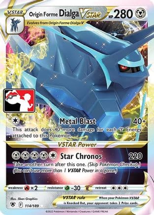 Origin Forme Dialga VSTAR 114/189 - Prize Pack Series Cards Holofoil