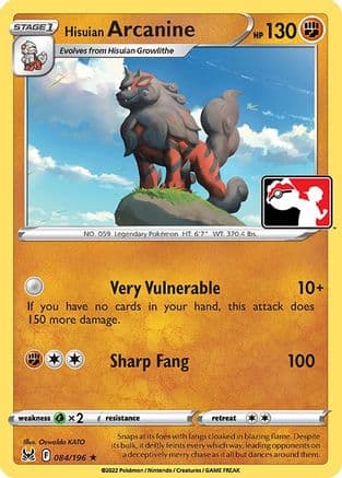 Hisuian Arcanine 084- Prize Pack Series Cards