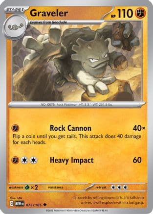 Graveler 075- SV Scarlet & Violet 151 Reverse Holofoil