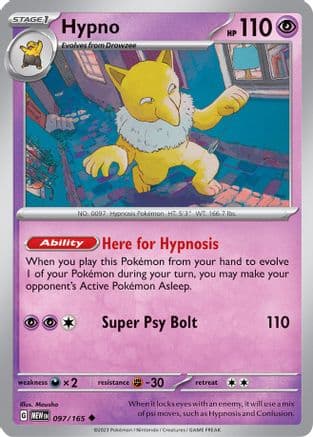 Hypno 097- SV Scarlet & Violet 151 Reverse Holofoil