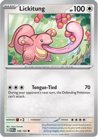 Lickitung 108- SV Scarlet & Violet 151 Reverse Holofoil