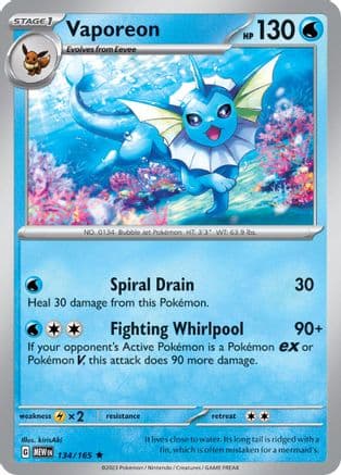 Vaporeon 134- SV Scarlet & Violet 151 Holofoil