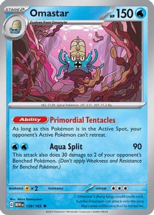 Omastar 139- SV Scarlet & Violet 151 Holofoil