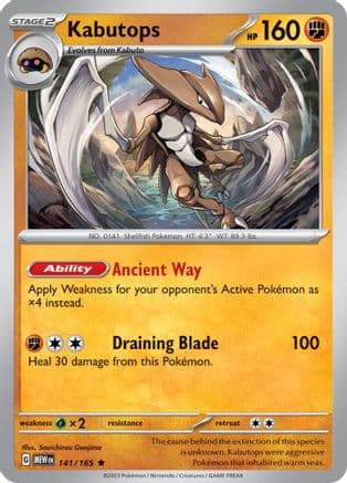 Kabutops 141- SV Scarlet & Violet 151 Holofoil