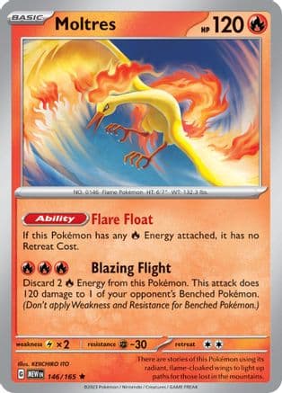 Moltres 146 - Reverse Holofoil SV Scarlet & Violet 151 - Rare