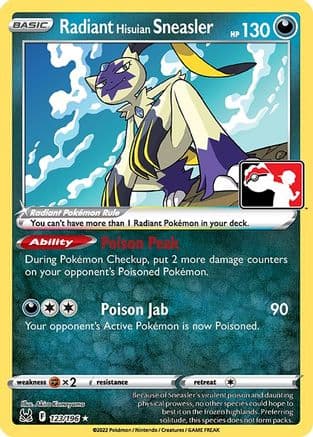Radiant Hisuian Sneasler 123- Prize Pack Series Cards Holofoil