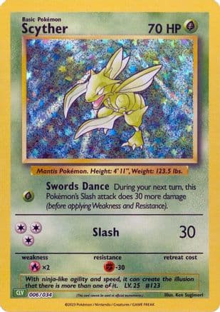 Scyther 006- Trading Card Game Classic Holofoil