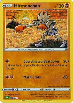 Hitmonchan 012- Trading Card Game Classic Holofoil