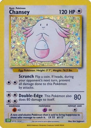 Chansey 015- Trading Card Game Classic Holofoil