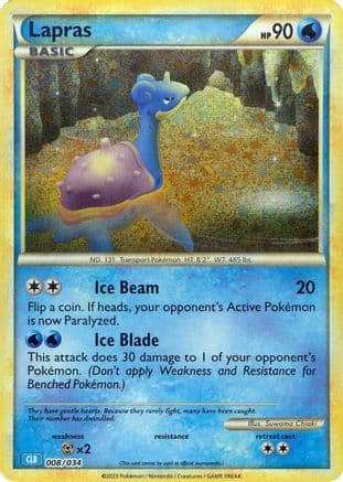 Lapras 008- Trading Card Game Classic Holofoil
