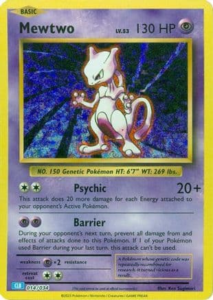 Mewtwo 014- Trading Card Game Classic Holofoil