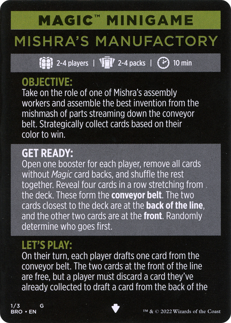 Mishra's Manufactory // Mishra's Manufactory (cont'd) (MBRO-001) - The Brothers' War Minigames