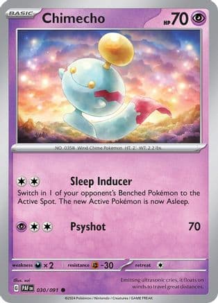Chimecho 030- SV Paldean Fates Reverse Holofoil