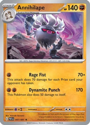 Annihilape 047/091 - Holofoil SV Paldean Fates - Rare