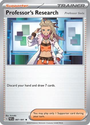 Professor's Research 087/091 - Holofoil SV Paldean Fates - Rare